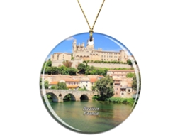 Frae Saint Nazaire Catedral Béziers Pendurado Ornamento Decoração de árvore Pingente Viagem na cidade