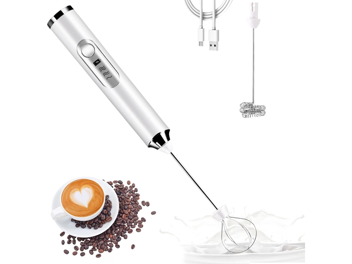 Espumador Elétrico de Leite, Velocidade Ajustável, Branco AQUAFORGE