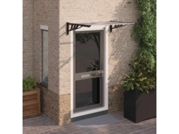 Vidaxl Toldo Para Porta 122x90 Cm Policarbonato Preto/transparente