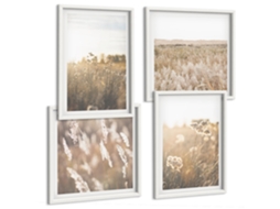 Composição De Quadros Paisagens Naturais Flores Sentenças Espelharte (4 Peças)