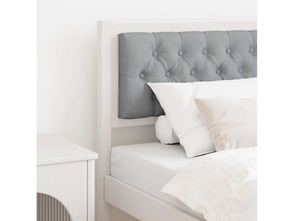 Vidaxl Cabeceira Branco E Cinza Claro 80 Cm Madeira De Pinho Maciça