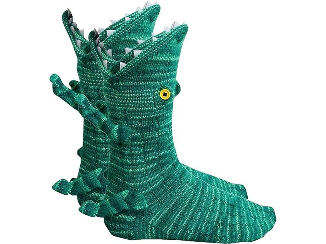 2026 calcetas de Animal Cocodrilo Tejidas Personalizadas para Regalo de Navidad Unisex