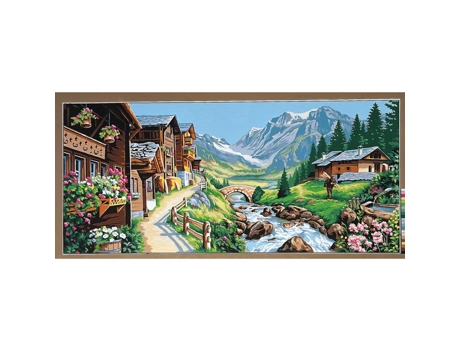 Canevas Pénélope Antigo Paisagem Alpina 65x130cm Margot