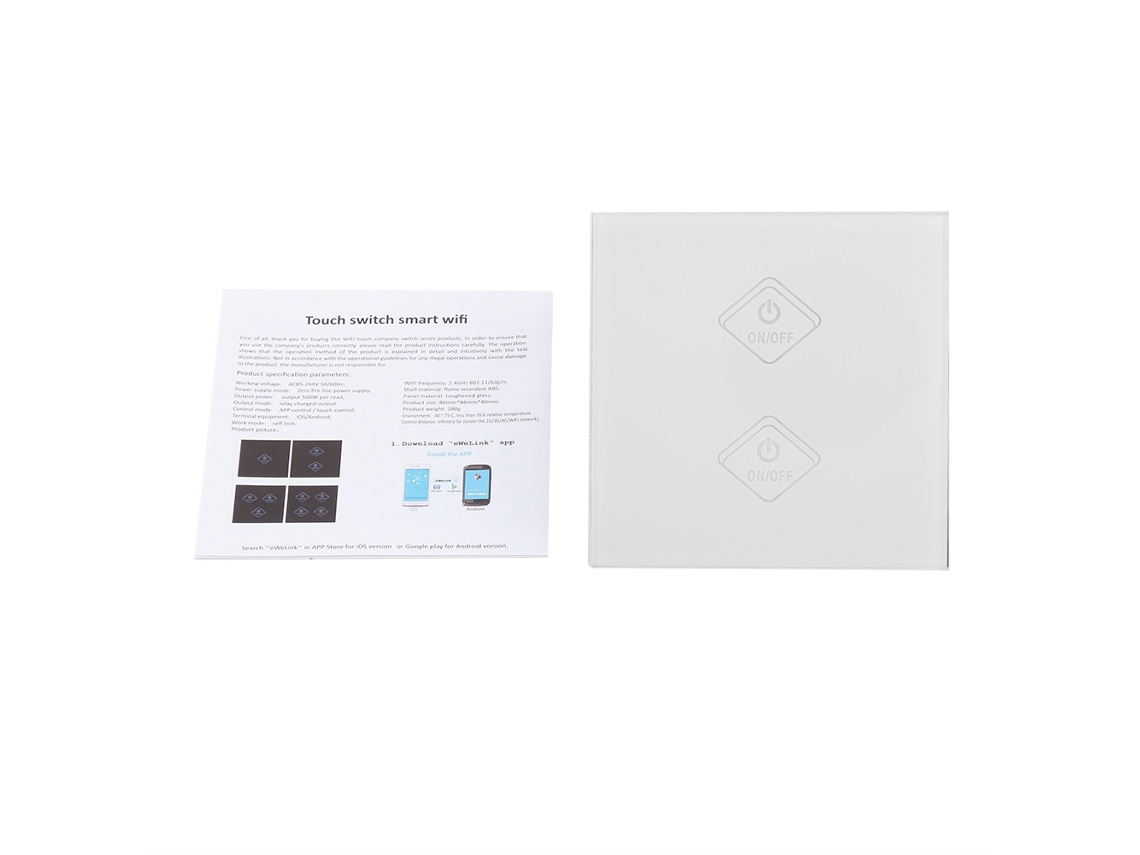 Um Interruptor De Toque Inteligente De 2 Vias Com Wifi, Compatível Com Alexa E Google Home, E Adaptado Às Especificações Ac9.