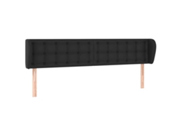 Cabeceira de Cama com Abas de Couro Artif. 183x23x78/88cm Preto MAISON EXCLUSIVE