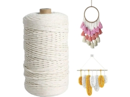 Cuerda De Macramé De Algodón Natural 3mm X 200m Para Manualidades, Tejidos Colgantes, Plantas, Decoración, Diy Y Regalo