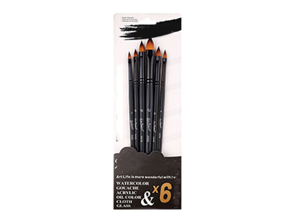 Conjunto De 6 Pincéis De Acrílico Com Nylon Suave Pincéis De Água Profissionais Para Artistas E Estudantes