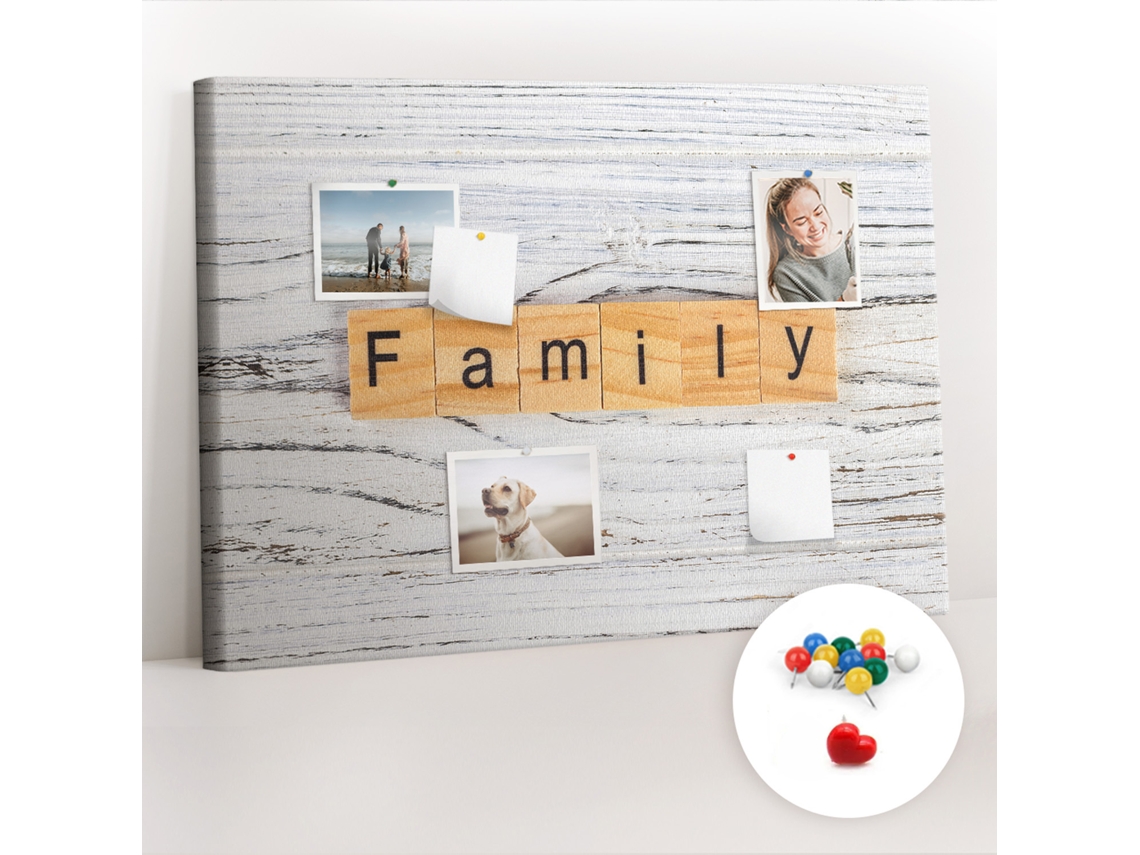 Painel De Cortiça Para Parede Família Para A Sala De Estar Espelharte (70x100 Cm)