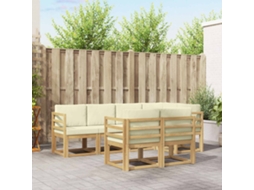 Vidaxl Conjunto De Sofás Para Exterior 7 Unid. Branco E Creme