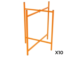 Base Para Placas De Argamassa | Conjunto De 10 | Suportes Dobráveis Em Aço 25x25mm | Altura 75cm | Capacidade 100kg | Monstershop