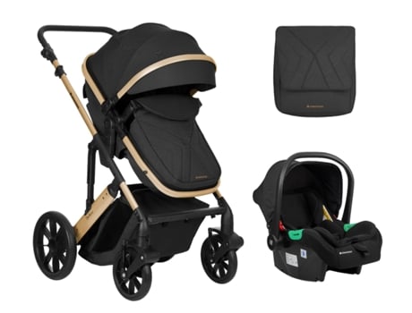 Carrinho de Bebé 3 em 1 com Assento Transformável Darling Preto 2024 KIKKABOO