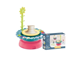 Kit Roda De Cerâmica Infantil Diy Com Massa E Ferramentas Educativo Brinquedo Criativo