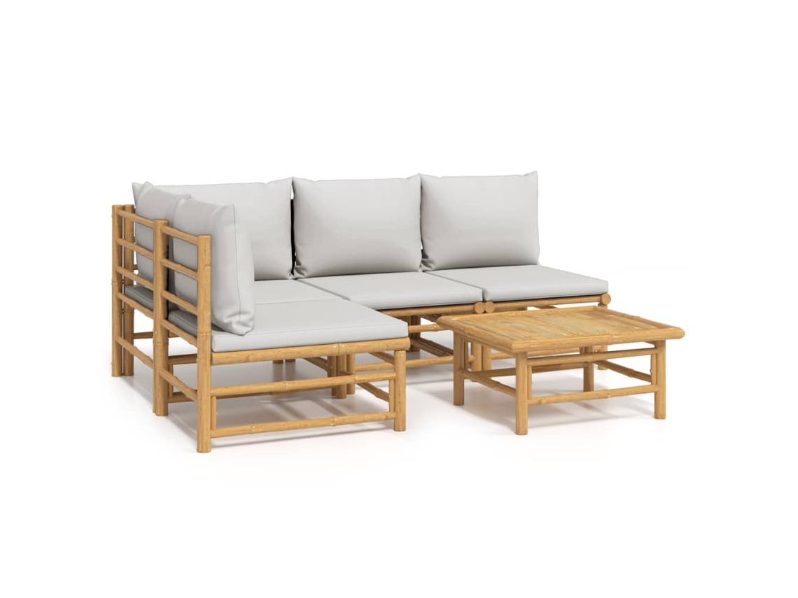 Conjunto 1 Conjunto Lounge De Jardim Vidaxl Marrom Bambu (55 X 65 X 30 Cm)