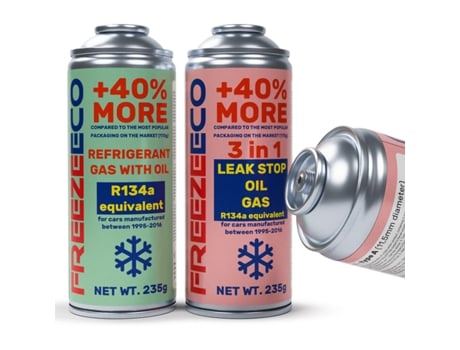 Kit De Substituição R134a Refrigerante A/c 3 Em 1 Com Óleo E Vedante Freezeeco