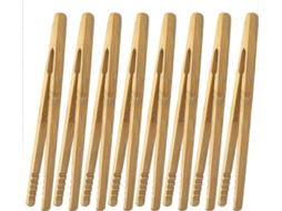 8 Pinças de Bambu de 18cm, para Cocina, Barbacoa, Pão, Carne, Frutas, Verduras S/MARCA