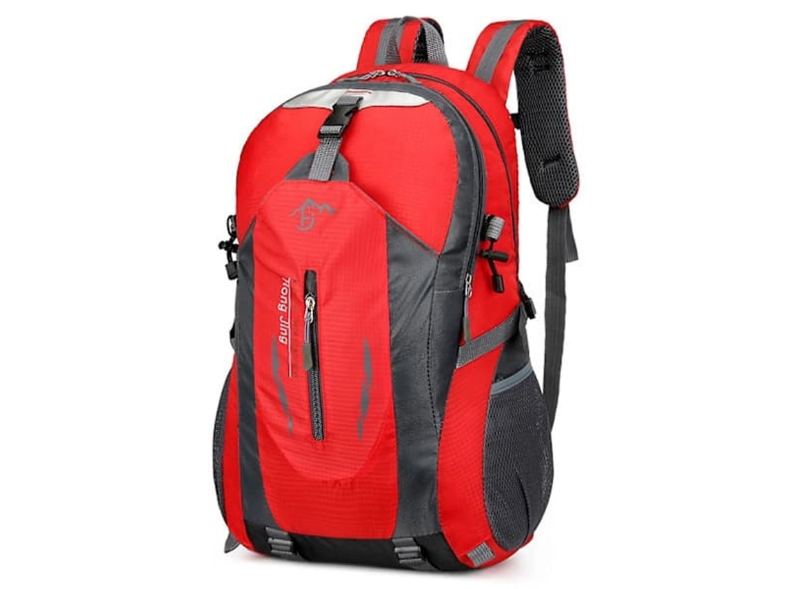 Mochila De Caminhada 40l Impermeável E Leve Para Trilhas, Trekking E Viagens, Na Cor Vermelha