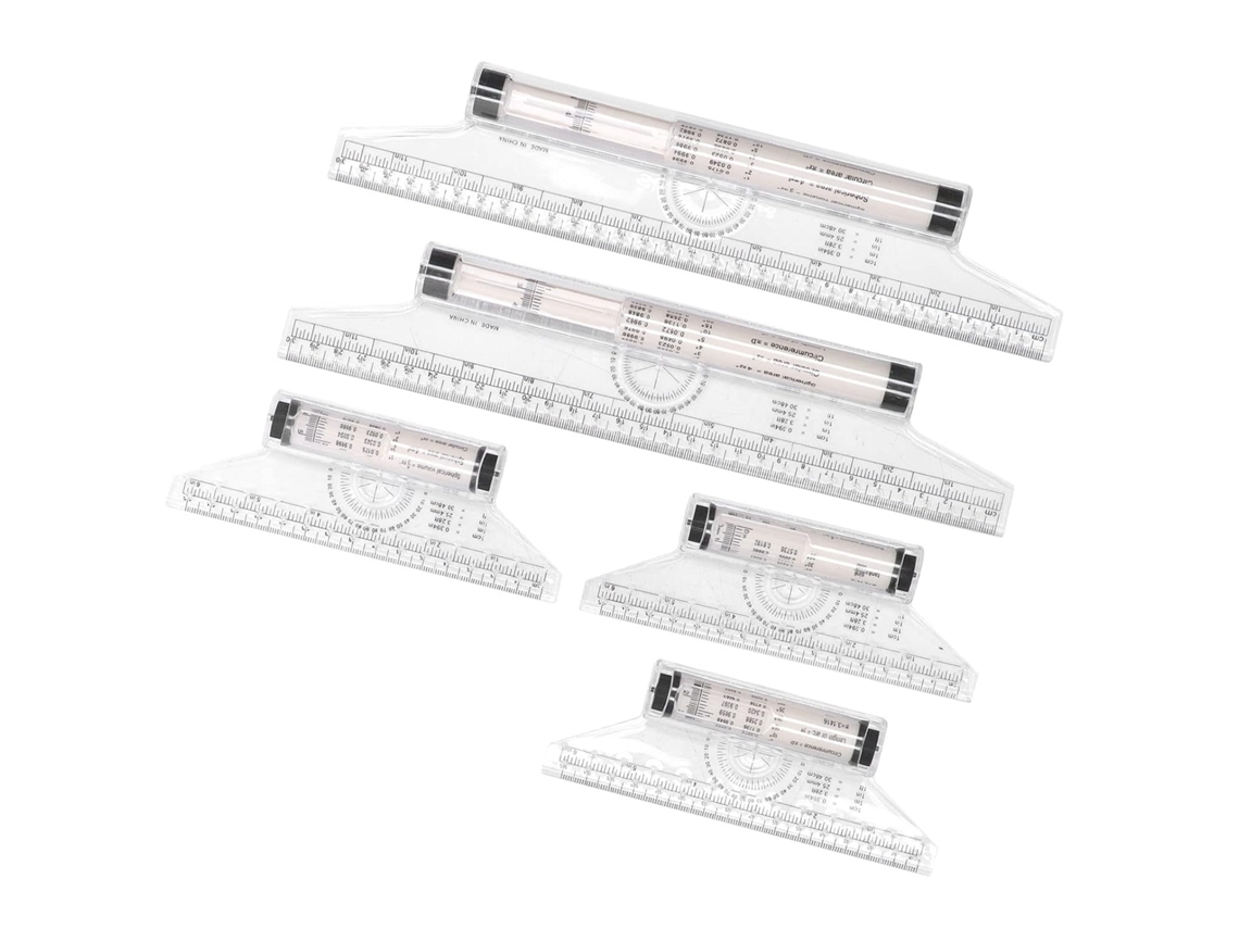 Régua De Medição Transparente Com Rolo Fabater De 5 Peças, 15cm E