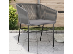 Vidaxl Cadeiras De Jardim 2 Pcs C/ Almofadões Vime Pe Cinzento