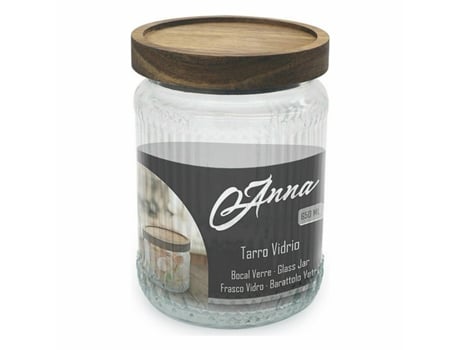 Frasco Anna Madeira Vidro 650 ml 10 x 14 cm