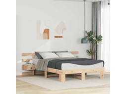 Vidaxl Estrutura Da Cama Com Cabeceira Castanho 140 X 200 Cm