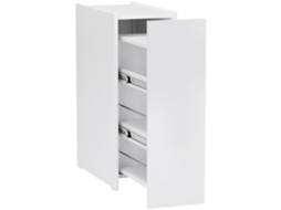 Armário de Banheiro Estreito Branco com Rodas, Gaveta e 3 Compartimentos Profundos, Ideal para Espaços Pequenos, 47×25×66,5 Cm BGA STORE