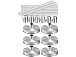 Kit De Tochas De Mesa Em Pote, 6 Unidades Com Tampas De Boca Regular, Pavios E Cápsulas, Luminárias Gokoco