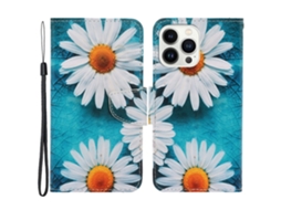 Capa Em Couro Pu Para Apple Iphone 16 Pro - Crisântemo