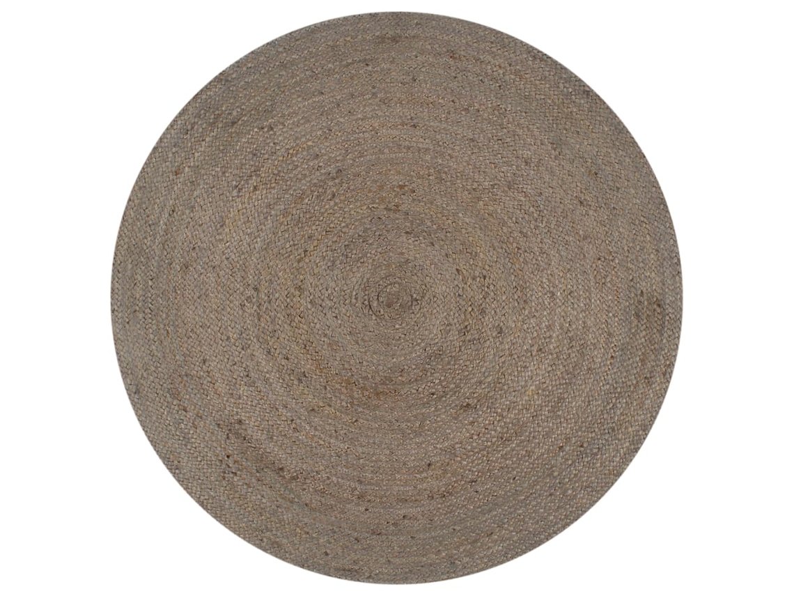 Vidaxl Tapete Artesanal Em Juta Redondo 150 Cm Cinzento