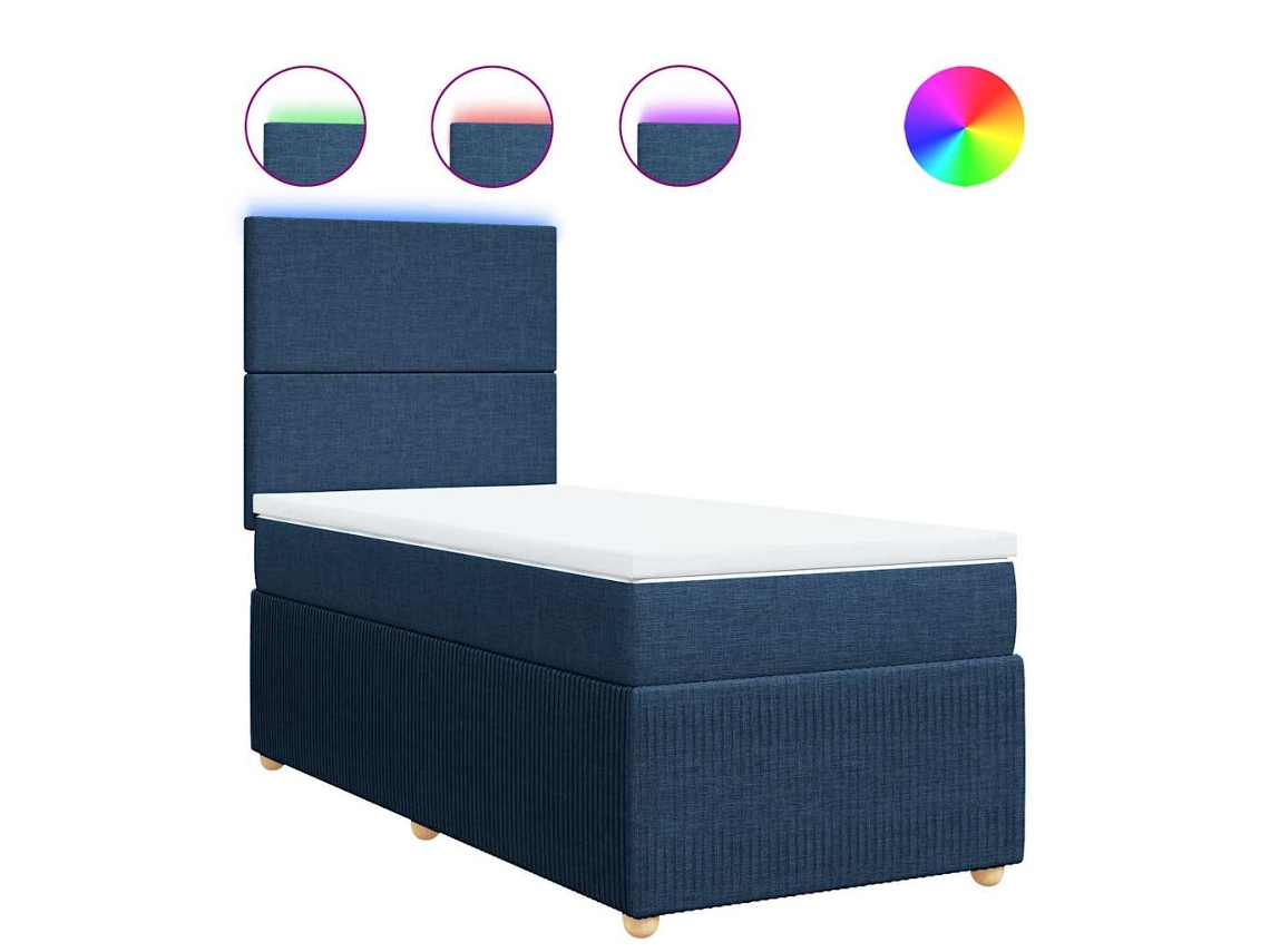 Cama com Molas/colchão 90x190 Cm Tecido Azul MAISON EXCLUSIVE