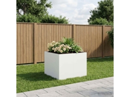 Vidaxl Vaso De Jardim Branco 80 X 80 X 60 Cm Aço Laminado A Frio