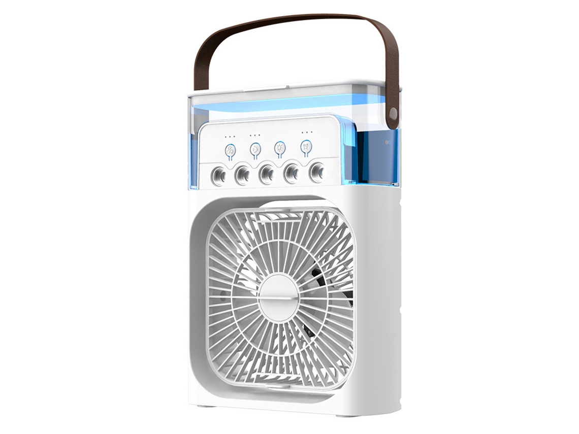 Ventilador AQUAFORGE com luz led, Usb, para quarto, escritório, viagens