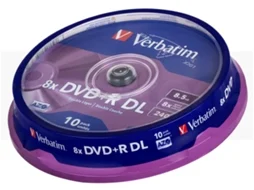 DVD+R VERBATIM 8.5GB Doble Layer Cake 10