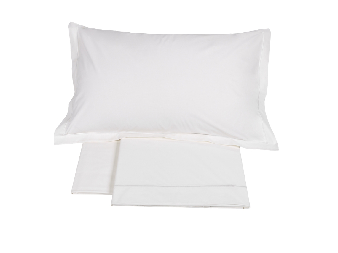 Completo Letto Matrimoniale Fazzini Percalle 250 Tc Bianco Seta