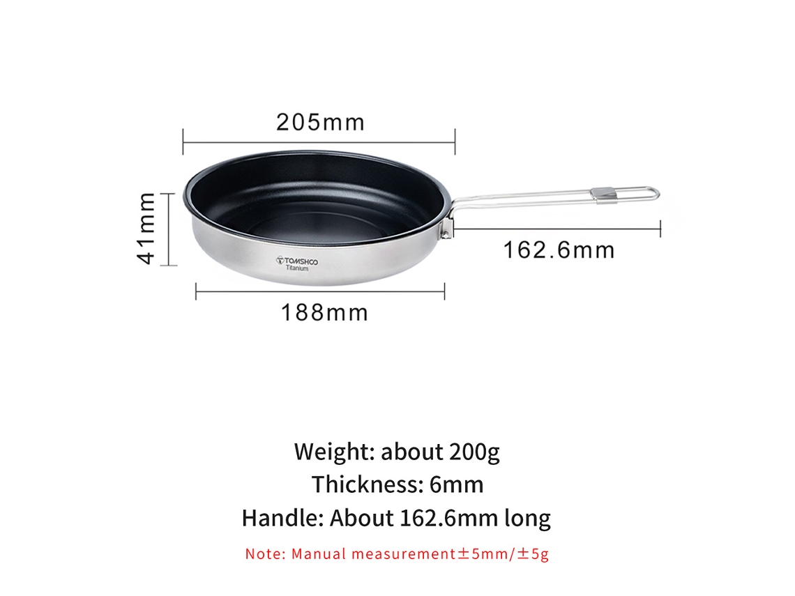 Sartén De Titanio Antiadherente Con Mango Plegable Para Camping
