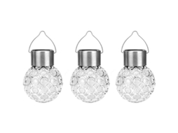 Lâmpada Solar Exterior Globo De Cristal Pendente Led Impermeável Para Jardim Luz Noturna