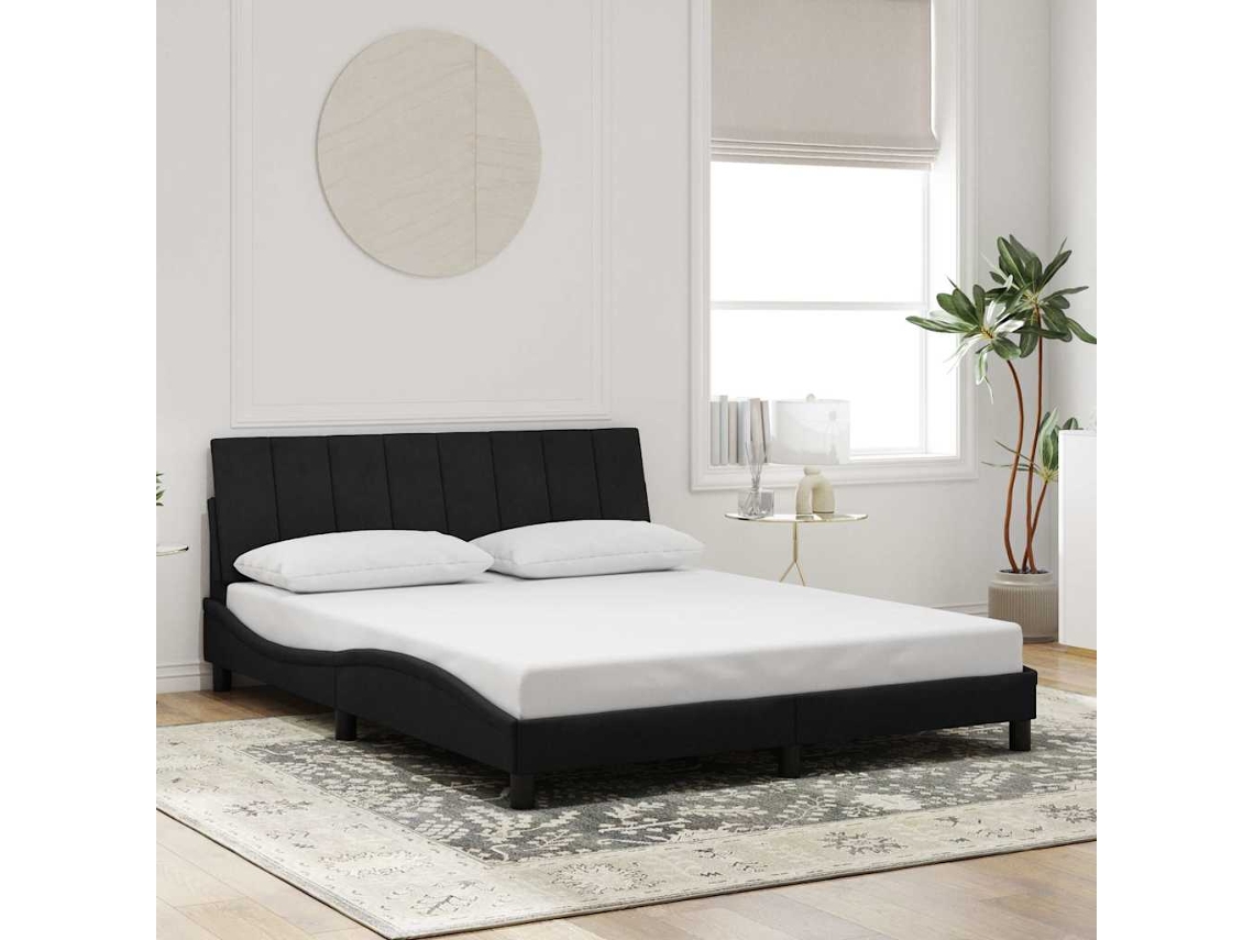 Vidaxl Estrutura de Cama Sem Colchão Hanko 160x200 Cm Veludo Preto