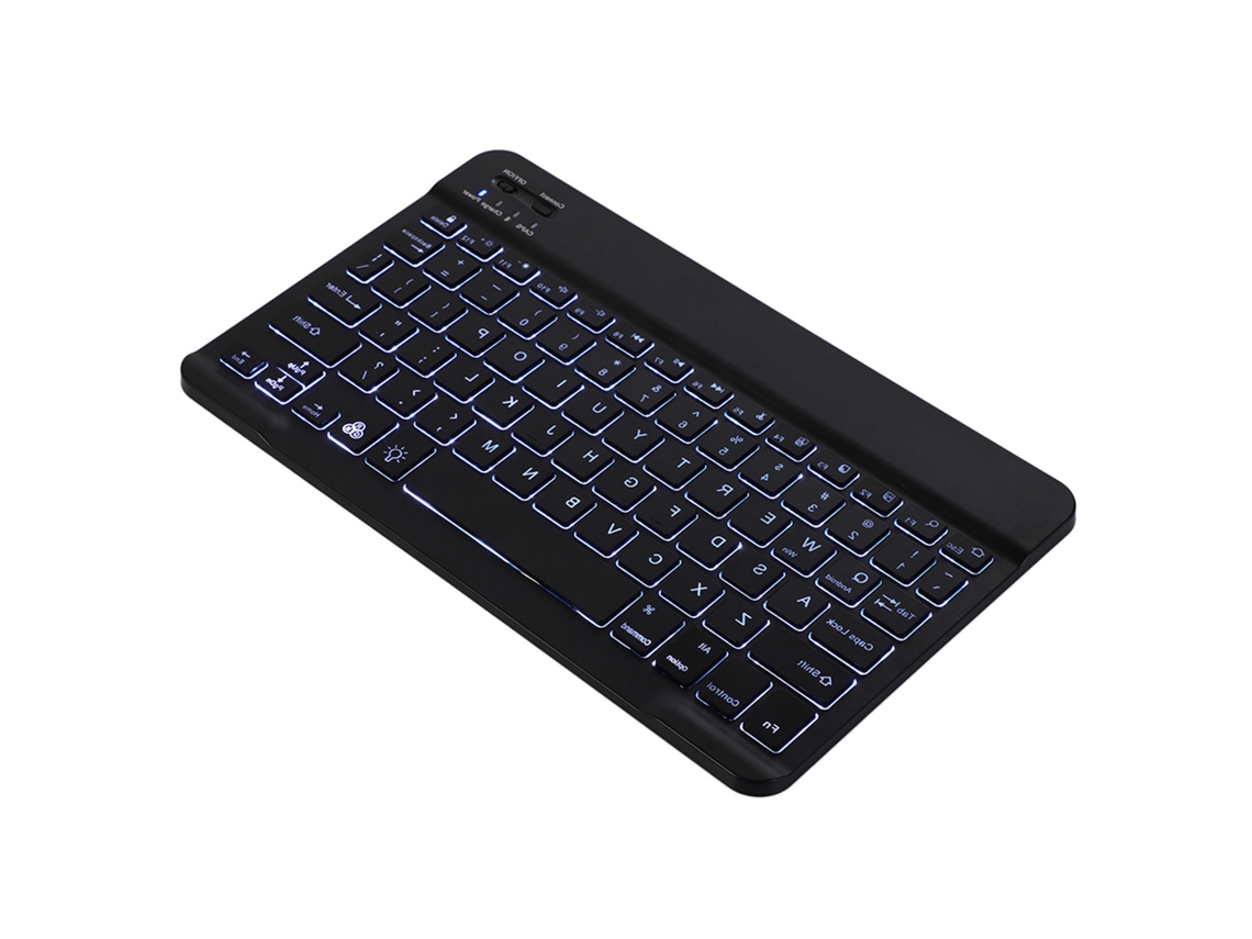 Teclado Sem Fio De 10 Polegadas Ultra-fino Recarregável Bt Com Retroiluminação Compatível Com Três Sistemas Branco