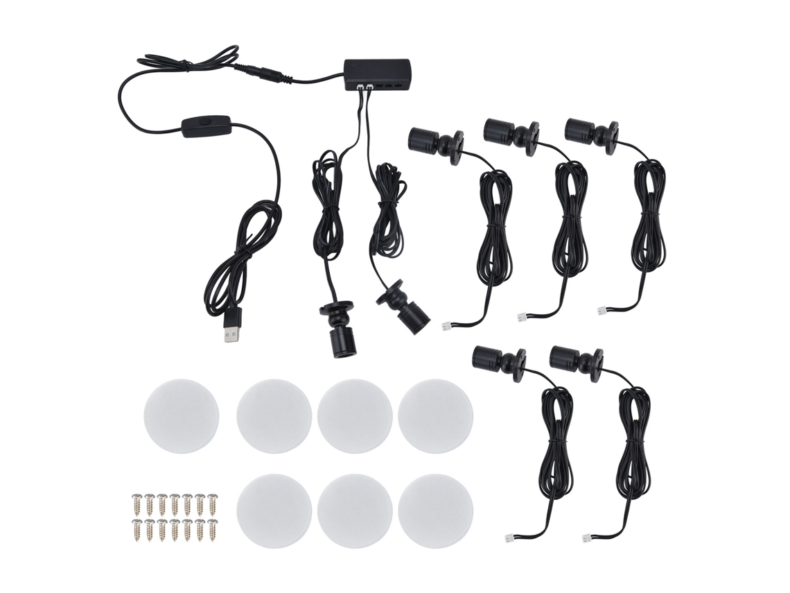 2026 luz Led para Gabinete Usb Regulável Pequena Redonda Lâmpada para Armário Salão de Exposição Joias