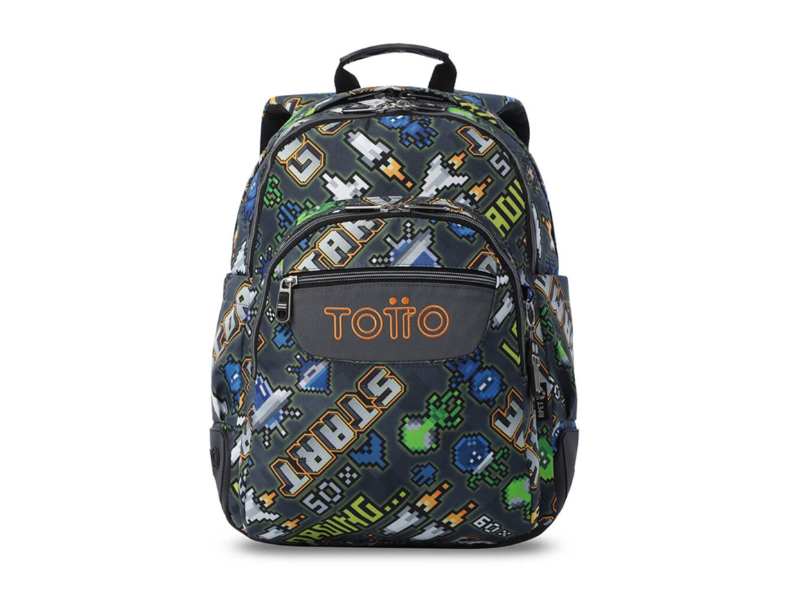 Mochila Escolar TOTTO Gamer, 44 X 33 X 13,5 Cm, Cinzento