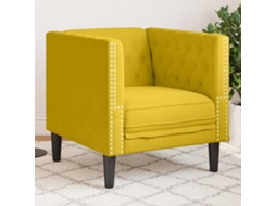 Vidaxl Sofá Chesterfield Veludo Amarelo