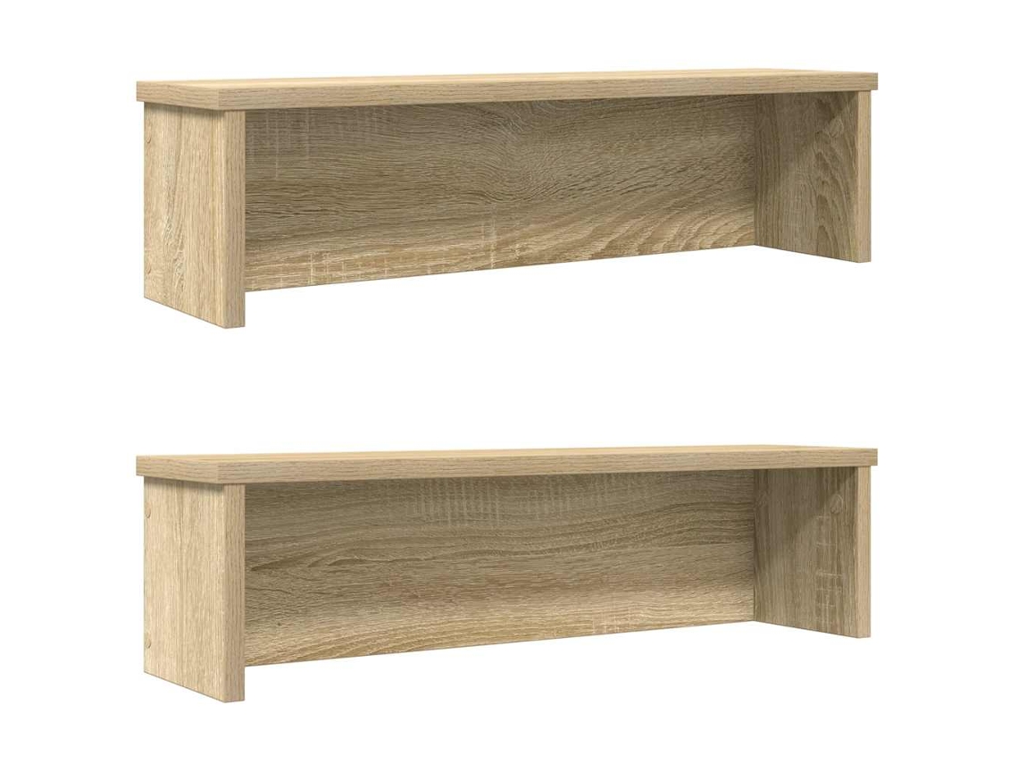 vidaXL Racks de cozinha empilhável 2 pcs Sonoma Carvalho 60x15x16 cm
