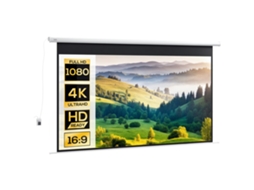 Tela de Projeção Motorizada de 120 Polegadas. 16:9 4k Hd. Montagem na Parede Ou Teto com Controle Remoto. 293,5l X 8l X 176h Cm Ge