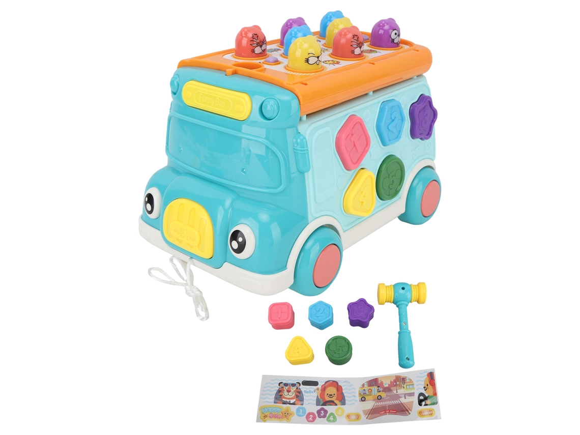 Brinquedo de Martelar Ônibus Multifuncional Educativo com Luz e Música S/MARCA