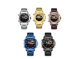 Reloj Hombre Deportivo Cronógrafo Analógico Digital Con Luz De Fondo Acero Inoxidable Regalo