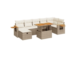 Garden Sofa Set, Garden Sofa Sets Vidaxl Bege Rattan / Vime (n/a)