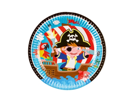 Pratos de Festa LIRAGRAM ESPAÑA Pacote De 8 Piratas De Papelão De 23 Cm