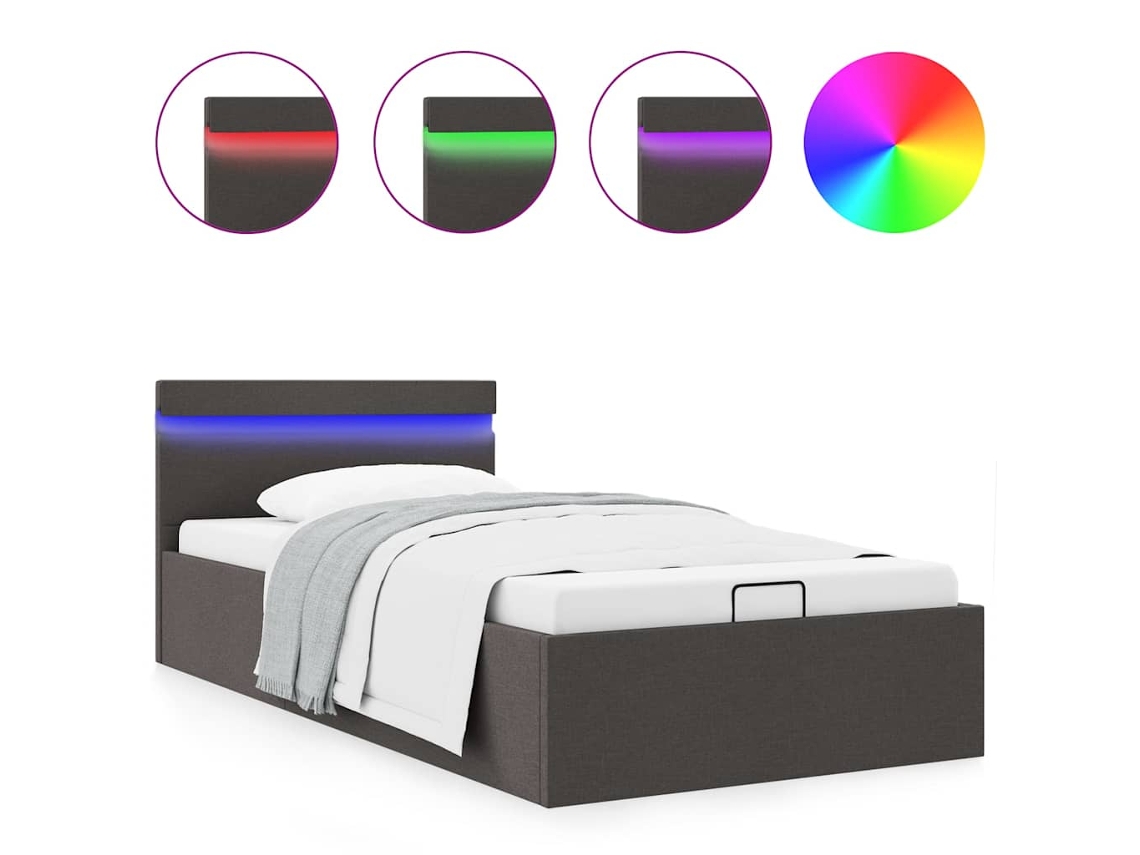 Bed Frame, Bed Frames Vidaxl Cinzeto Tecido (90 X 200 Cm)