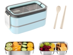 Lancheira Bento, Em Aço Inoxidável 304, 2 Camadas, À Prova De Vazamentos, Branca, Para Lanches