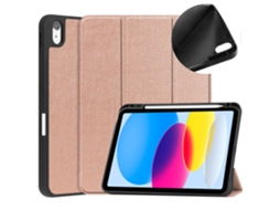 Capa Para Apple Ipad 10 2022 Com Porta-caneta Ouro Rosa