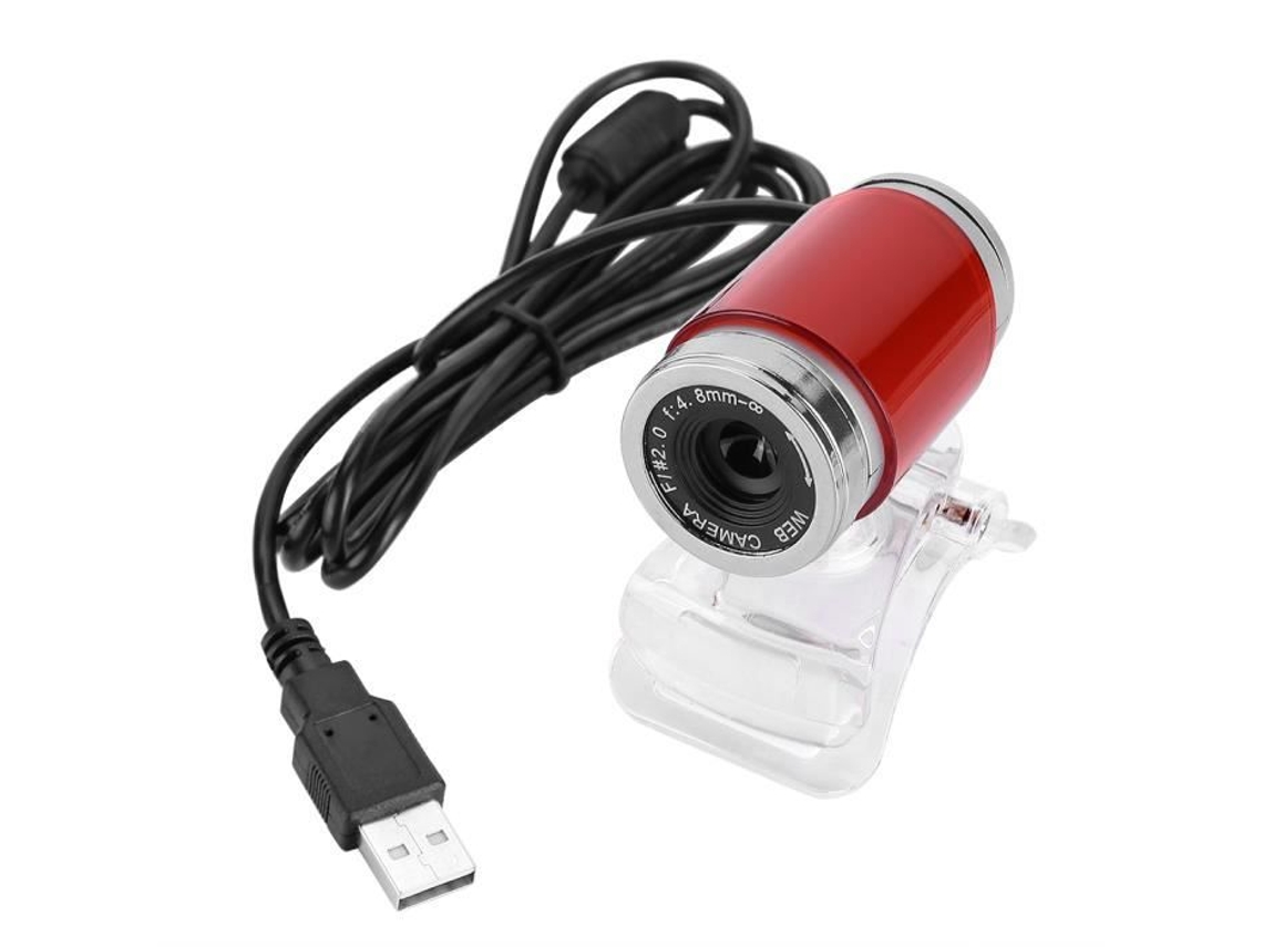 HURRISE Hd Webcam Clip-On 360 Graus Usb 12 Megapixels Hd Webcam Webcam com Microfone Vermelho Fita